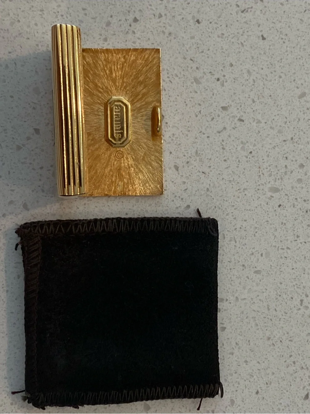 Aramis Gold Striped Solid Cologne Compact, 24K GOLD electroplated striated